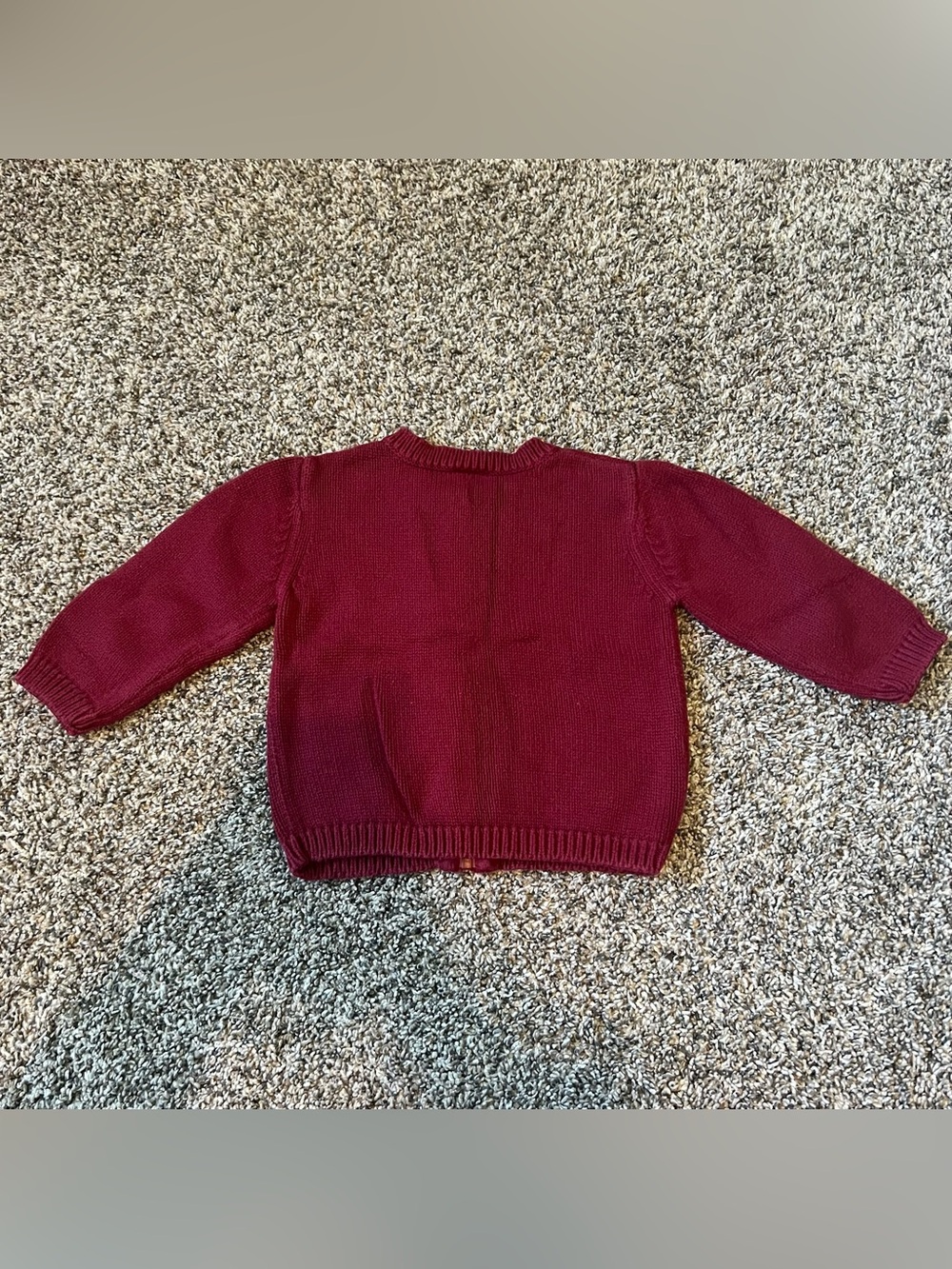 Gymboree Burgundy Knit Zip-Up Cardigan with Reindeer Applique - Picture 4 of 4